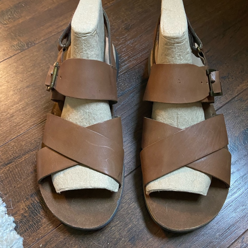 Clarks Leather Adjustable Strap Sandals